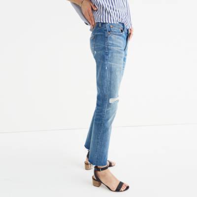 madewell slim boyjean raw hem