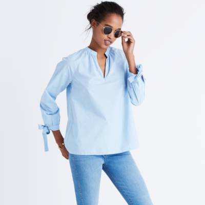 madewell tie sleeve sweater