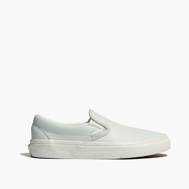 Vans® Unisex Classic Slip-On Sneakers in Mint Leather : shopmadewell ...