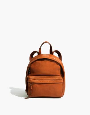 tan leather mini backpack