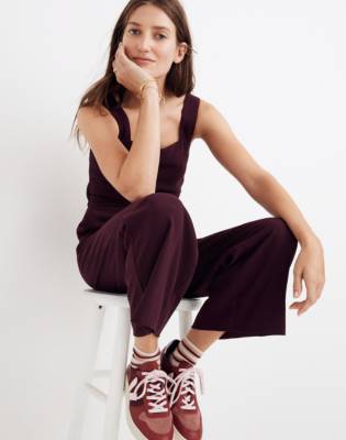 madewell apron bow back jumpsuit