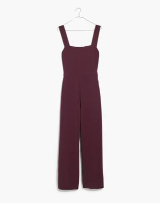 madewell apron bow back jumpsuit