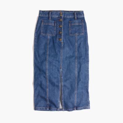 High-Slit Jean Skirt in null image 4