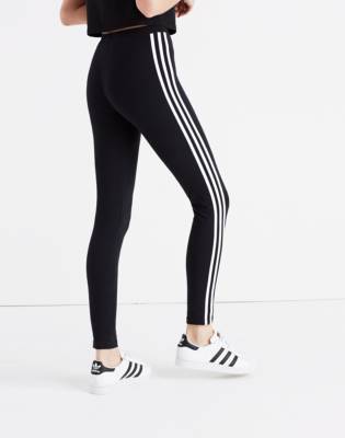adidas originals 3 stripe black leggings