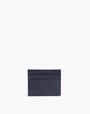Madewell The Leather Card Case In Deep Navy