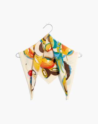 Silk Bandana in bone multi image 1