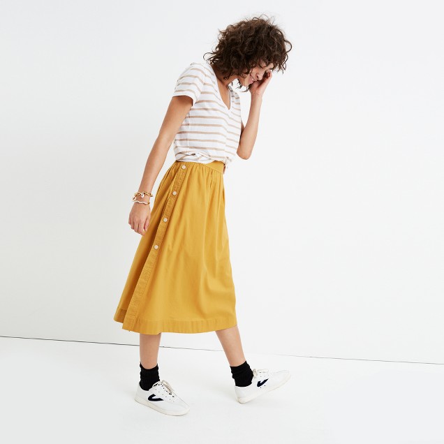 Side-Button Skirt : shopmadewell midi & maxi | Madewell