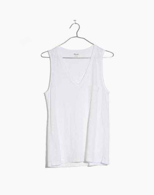 Madewell whisper cotton v neck pocket tank farmsnimfa