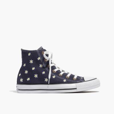 converse washed denim high tops