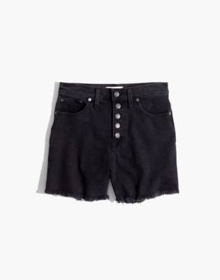 high waisted shorts denim black