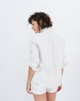oversized white jean jacket