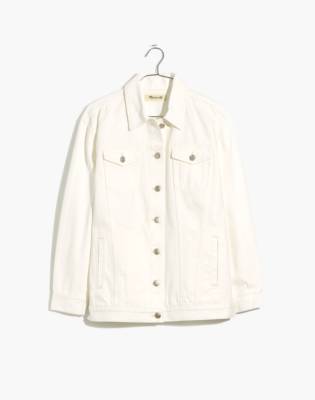 oversized white denim jacket