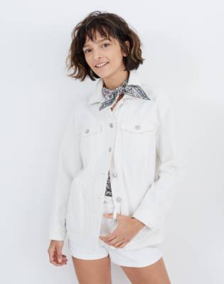 oversized white jean jacket