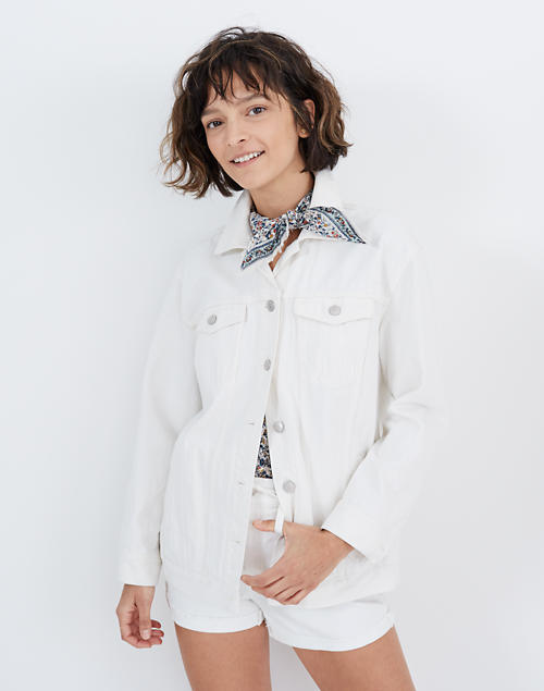 The Oversized Jean Jacket in Tile White