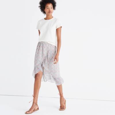 midi ruffle wrap skirt