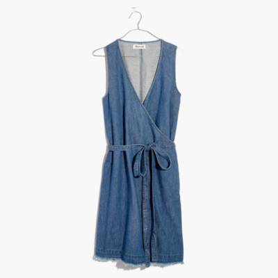 madewell denim wrap dress