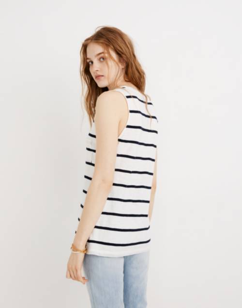 madewell whisper cotton v neck pocket tank