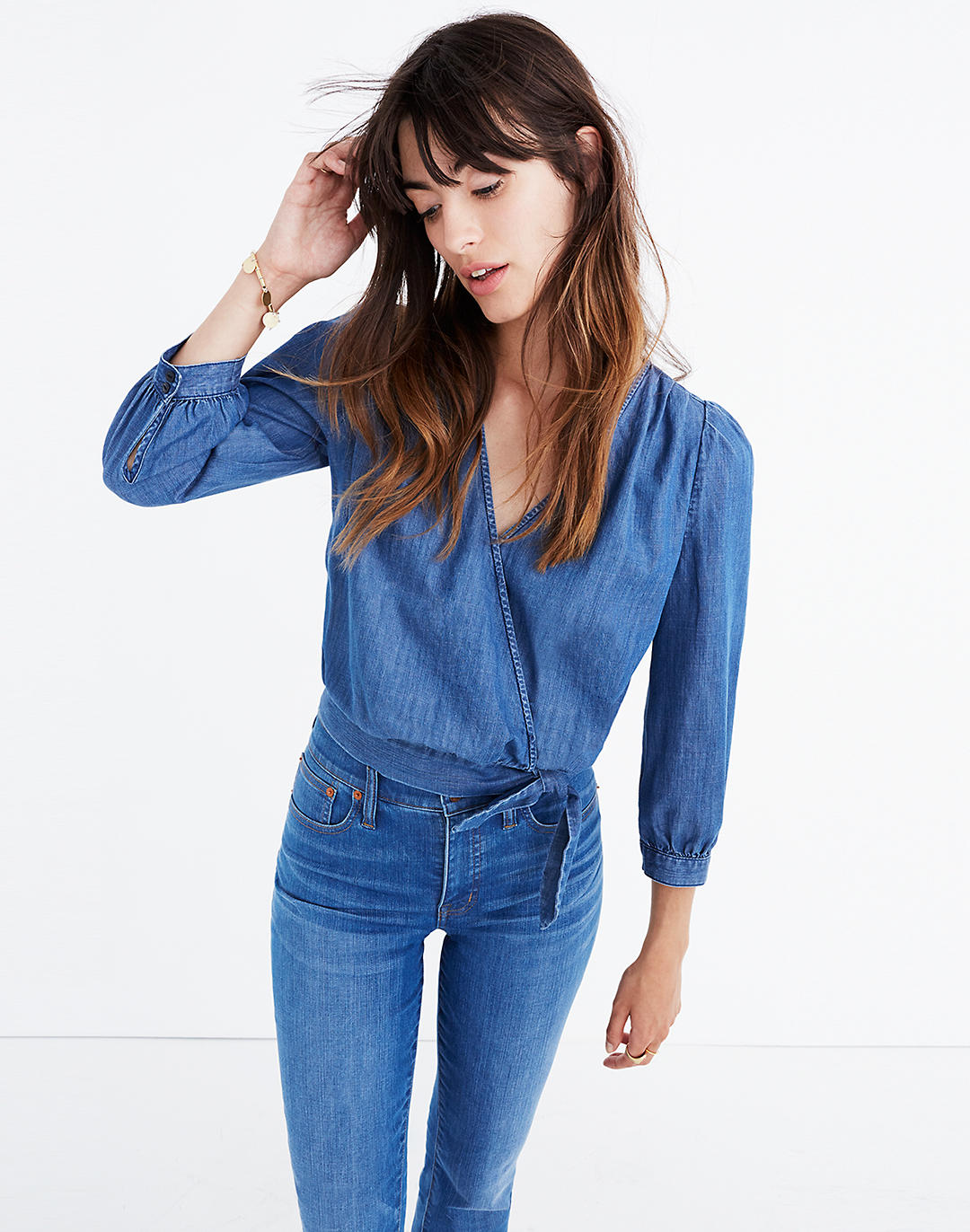 Women's Denim Wrap Top | Madewell