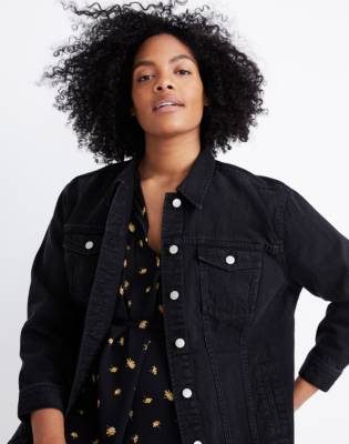 madewell oversized denim jacket black