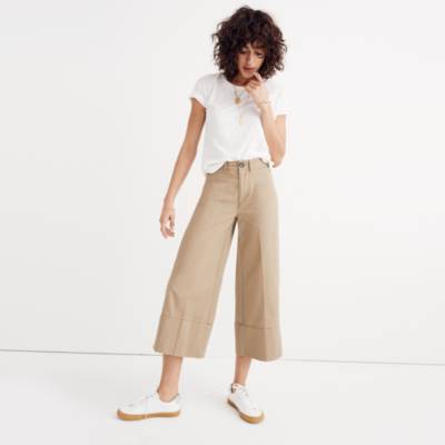 khaki crop pants