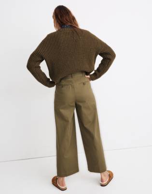 madewell plaid pleated wide leg pants