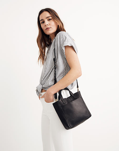 MADEWELL THE SMALL TRANSPORT CROSSBODY BAG BLACK LEATHER