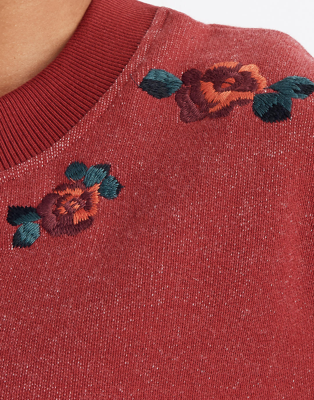 Embroidered Cutoff Sweatshirt