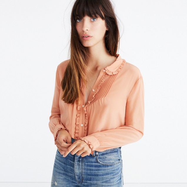 Silk Ruffle Blouse : shopmadewell tops & blouses | Madewell