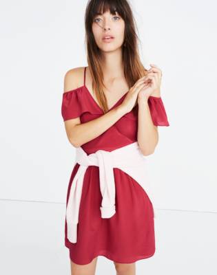 madewell red silk dress