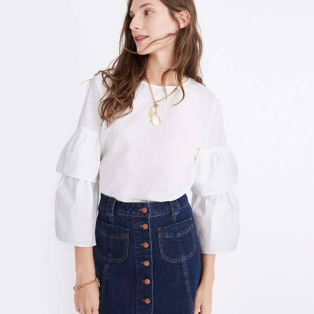 Tiered-Sleeve Top : shopmadewell tops & blouses | Madewell