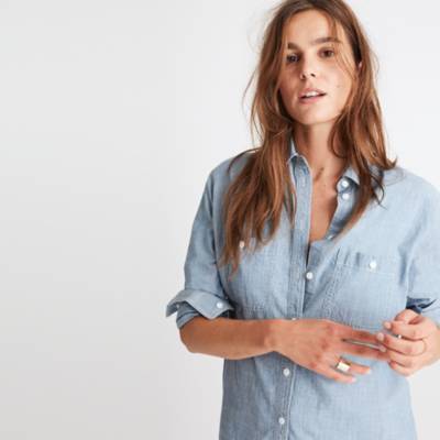 Chambray Oversized Ex-Boyfriend Shirt : button-up & popover shirts ...