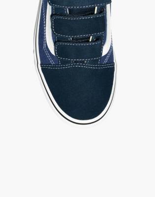 blue and black velcro vans