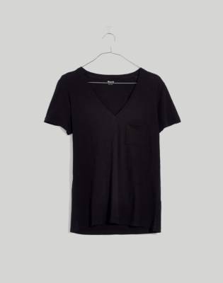 white v neck t shirt with pocket