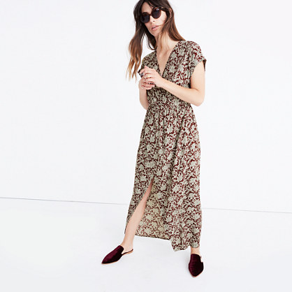 Wrap-Front Maxi Dress in Estate Floral