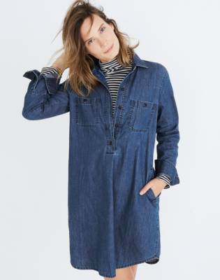 madewell denim shirt dress