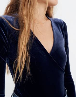 madewell velvet bodysuit