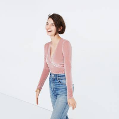 madewell velvet bodysuit