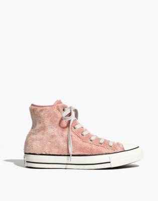fuzzy high top sneakers