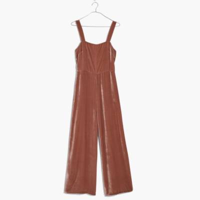 crushed velvet overalls