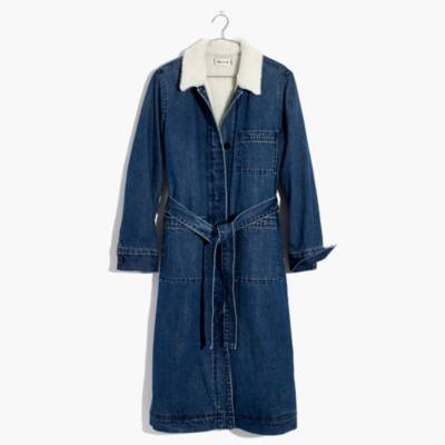 denim sherpa duster