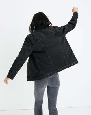 madewell oversized denim jacket black