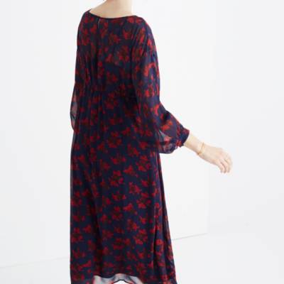 madewell red silk dress