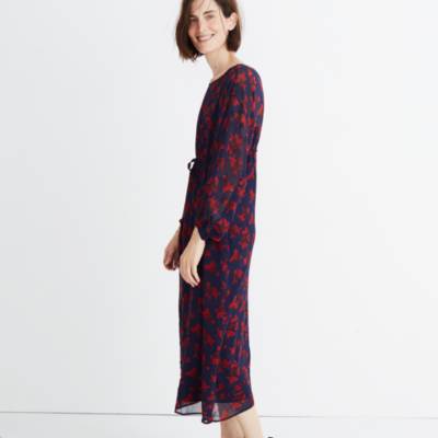 madewell red silk dress