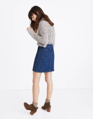 madewell denim a line zip dress