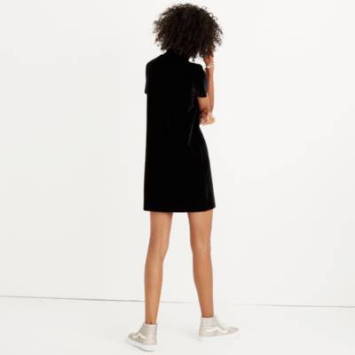 madewell crushed velvet mockneck dress