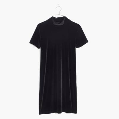 madewell crushed velvet mockneck dress