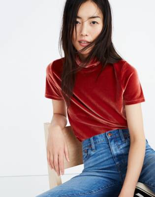 Women's Velvet Mockneck Tee | Madewell