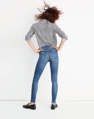 madewell high rise distressed skinny jeans