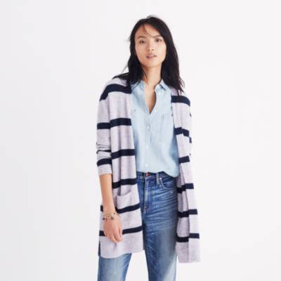 madewell kent striped cardigan