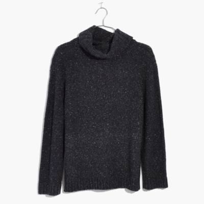 madewell colorfleck ribbed turtleneck sweater